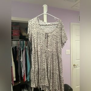 Cheetah print flowy dress. Size large. Worn one time